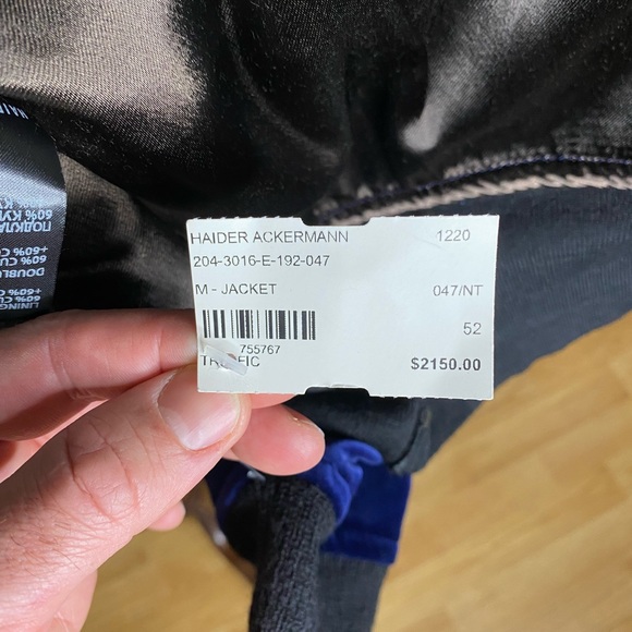 Haider Ackermann Blue Aviator Men’s Jacket Size small - Picture 7 of 9